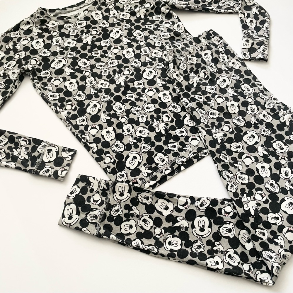 Gap Kids Mickey Mouse Cotton PJ Set Size 14 Boy in Black White Grey - Picture 2 of 5